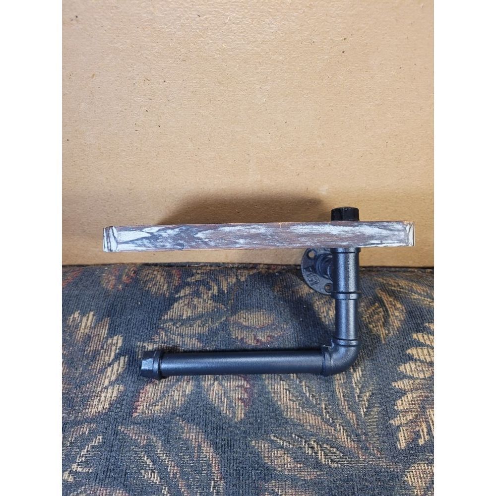 Rustic Farmhouse Wooden Toilet Tissue Paper Holder and  Shelf